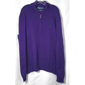 Polo by Ralph Lauren Purple Cotton Half-Zip Sweater XL